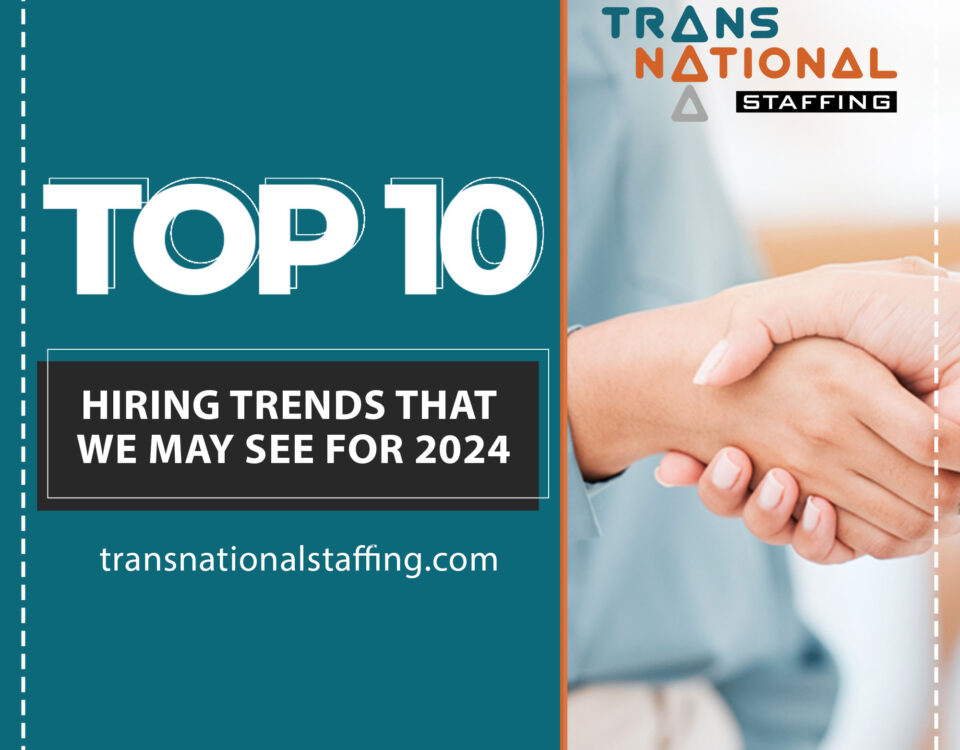 Top 10 hiring trends that we may see for 2024 compared to other years.