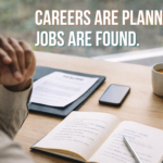 Person reviewing a resume and career notes at a desk, representing the difference between a job search and a career strategy.