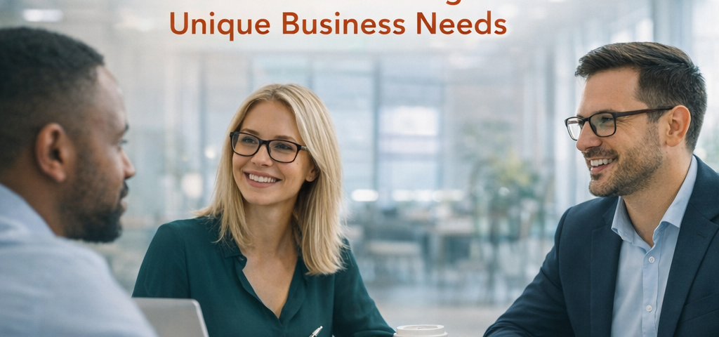 Professional team meeting in a modern office representing customized staffing solutions for businesses in Southeast Michigan