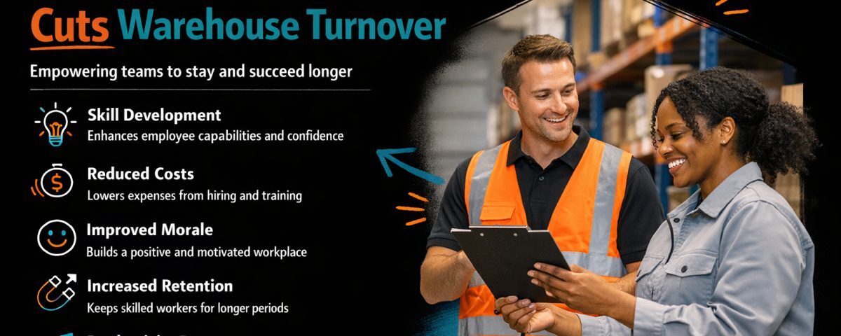 Warehouse workers participating in a safety training session