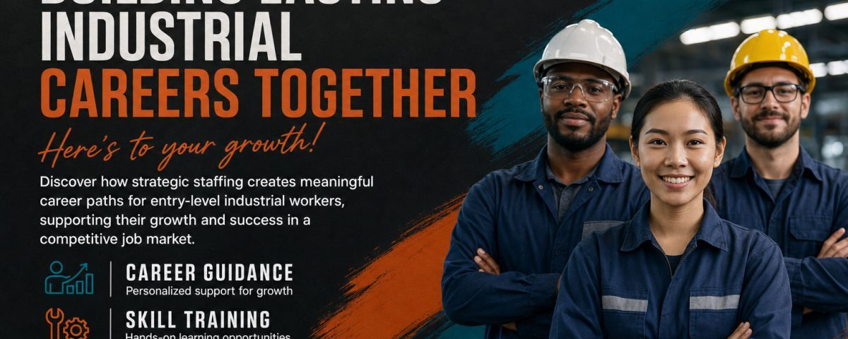 Entry-level industrial worker receiving hands-on training in manufacturing facility