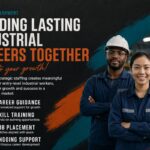 Entry-level industrial worker receiving hands-on training in manufacturing facility