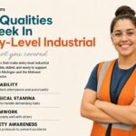 Entry-level industrial worker carefully assembling parts on a manufacturing line